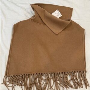 NWT Chic ZARA Wool Blend Crop Cape w/Fringe